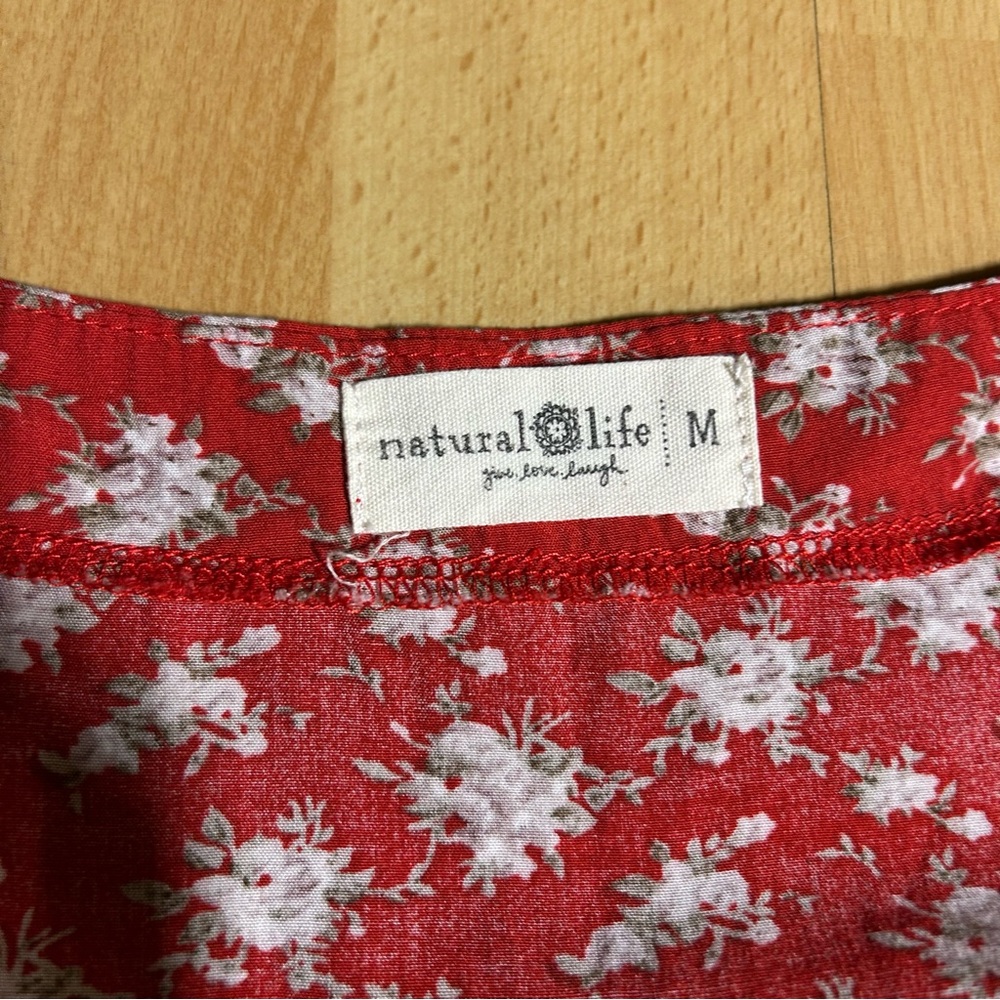 NATURAL LIFE Sophie Wrap Dress Maxi Red Floral Med - Picture 7 of 11